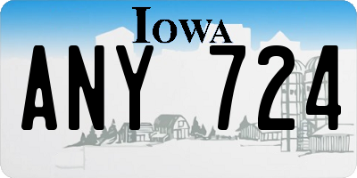 IA license plate ANY724