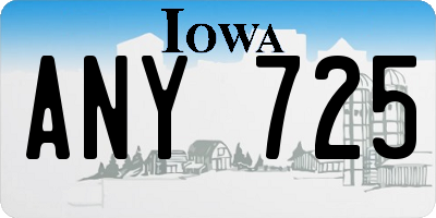 IA license plate ANY725