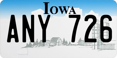 IA license plate ANY726