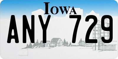 IA license plate ANY729