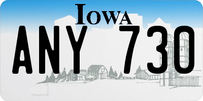 IA license plate ANY730