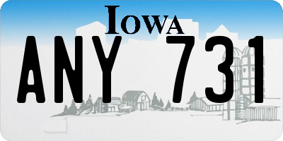 IA license plate ANY731
