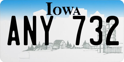 IA license plate ANY732