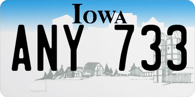 IA license plate ANY733