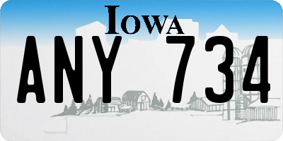 IA license plate ANY734