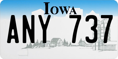 IA license plate ANY737