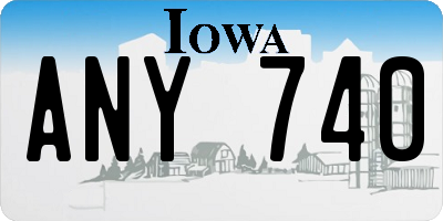IA license plate ANY740