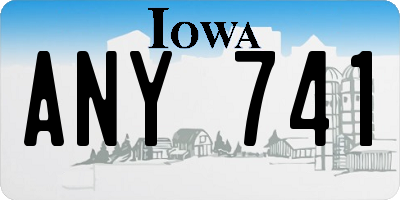 IA license plate ANY741