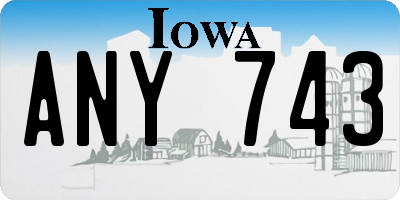 IA license plate ANY743