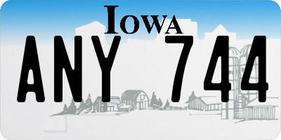 IA license plate ANY744