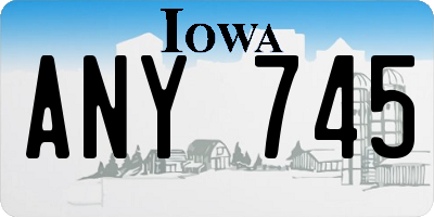 IA license plate ANY745
