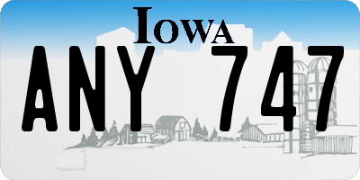 IA license plate ANY747