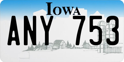 IA license plate ANY753