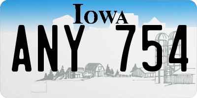 IA license plate ANY754
