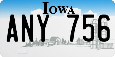 IA license plate ANY756