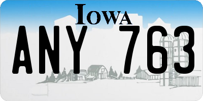 IA license plate ANY763