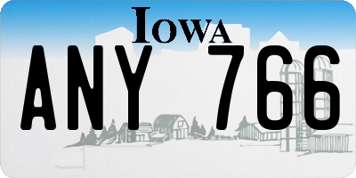 IA license plate ANY766