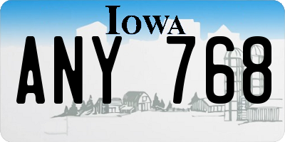 IA license plate ANY768