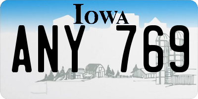 IA license plate ANY769