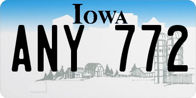 IA license plate ANY772