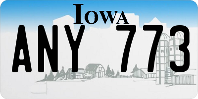 IA license plate ANY773