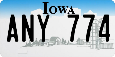 IA license plate ANY774