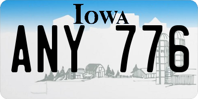 IA license plate ANY776