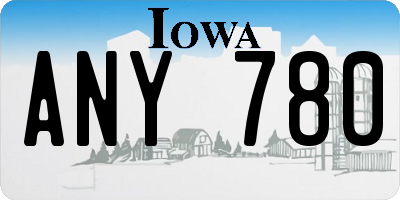 IA license plate ANY780