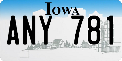 IA license plate ANY781
