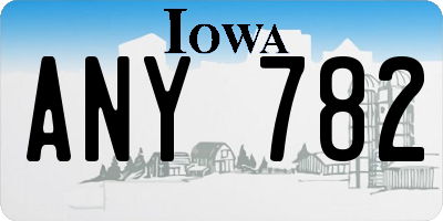 IA license plate ANY782