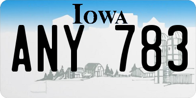 IA license plate ANY783