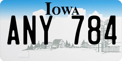 IA license plate ANY784