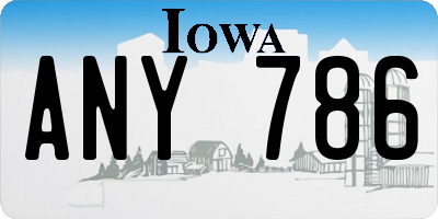 IA license plate ANY786