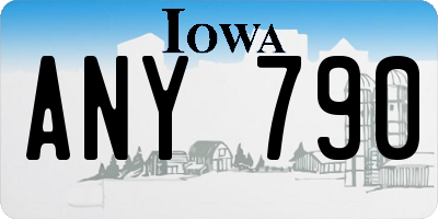 IA license plate ANY790