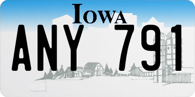 IA license plate ANY791