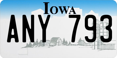 IA license plate ANY793