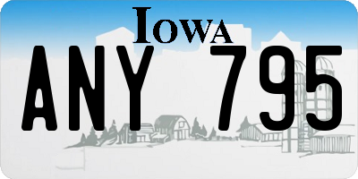 IA license plate ANY795