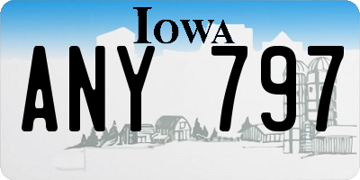 IA license plate ANY797
