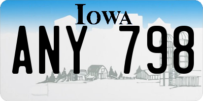 IA license plate ANY798