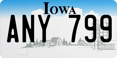 IA license plate ANY799