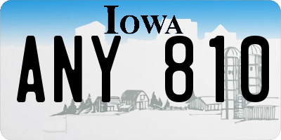 IA license plate ANY810