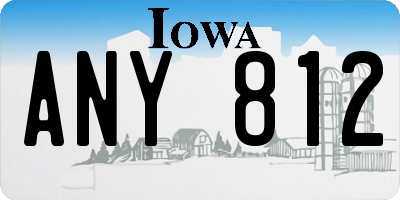 IA license plate ANY812