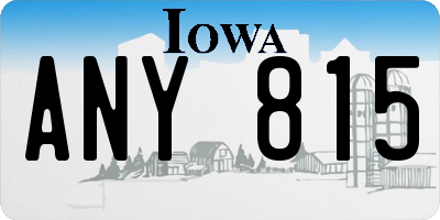 IA license plate ANY815