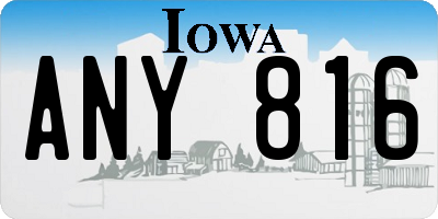 IA license plate ANY816