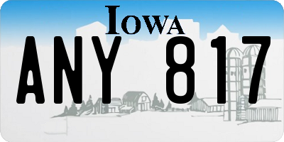 IA license plate ANY817