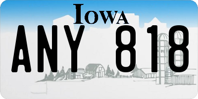 IA license plate ANY818