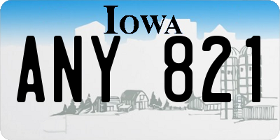IA license plate ANY821