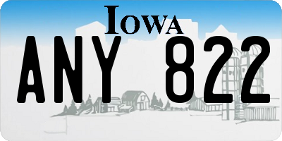 IA license plate ANY822