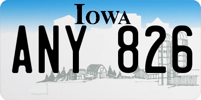 IA license plate ANY826