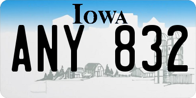 IA license plate ANY832